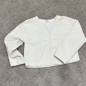 Madewell Cream Textured Top